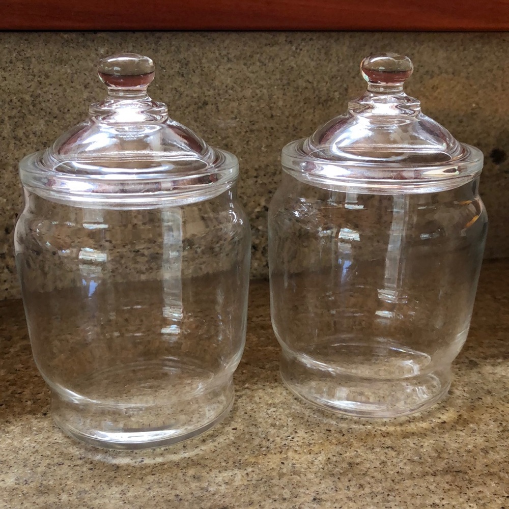 FEDERAL GLASS CO. Jars w/ Domed Lids - Apothecary/ Vanity/ Jelly- Set of Vintage